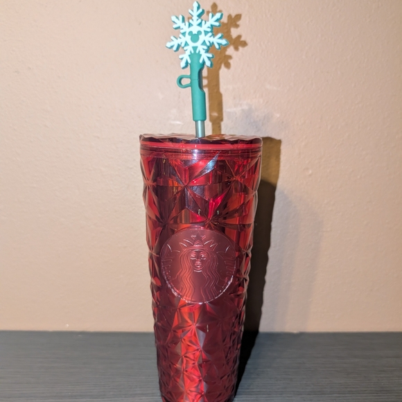 Starbucks Disney Holiday 24oz Tumbler with Snowflake Straw - Picture 1 of 4
